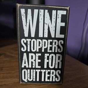 Primitives by Kathy Black Decorative Block - Wine Lovers Decor